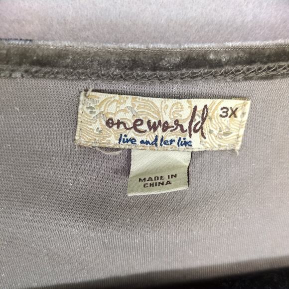 One World Women's Plus 3X Boho Velvet Burnout Fringe Kimono Robe Y2K Fairy Gypsy - Picture 3 of 6